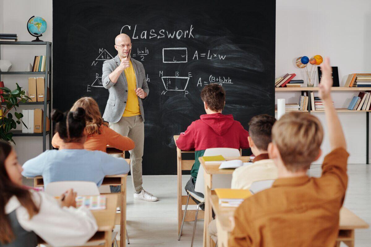 teacher in front of class