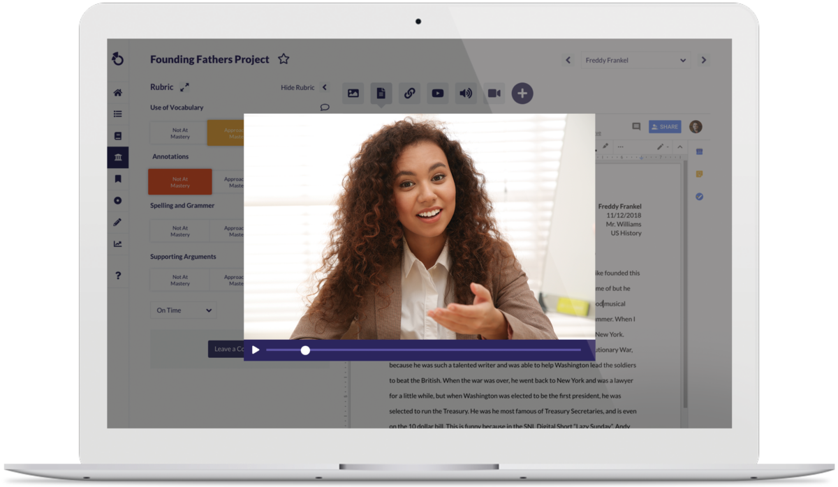 Video Feedback in Otus on a laptop